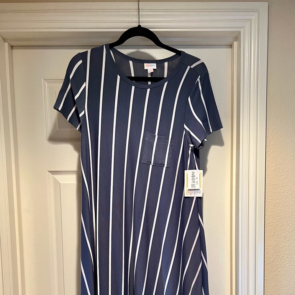 Lularoe Carly blue dress size XS never worn with tags